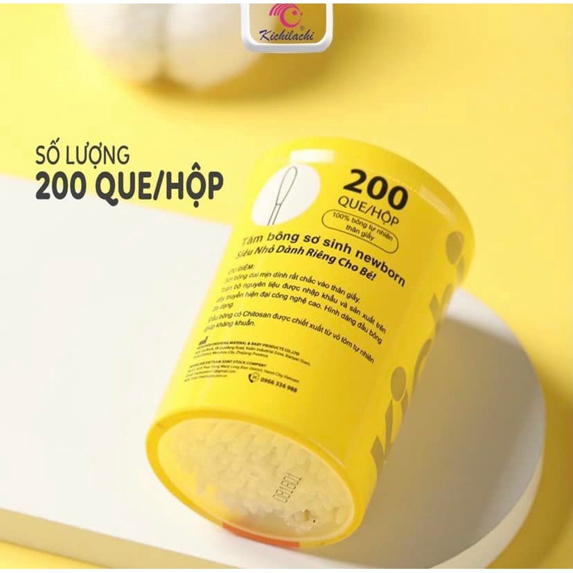 Hộp Tăm Bông Sơ Sinh Newborn Hình Hươu Kichilachi Chính Hãng