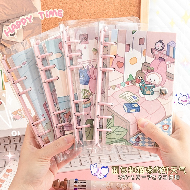 Sổ Tay Khổ A6 Họa Tiết Hoạt Hình Dễ Thương Bắt Mắt