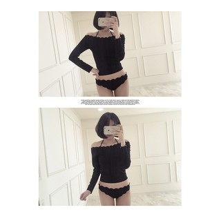 Bikini 3 mảnh áo chễ vai