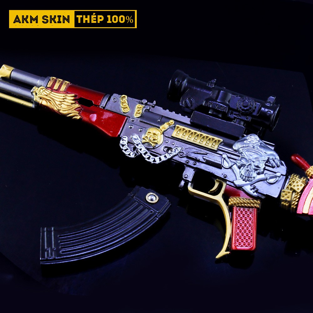 Mô Hình PUBG AKM Skin Hải Tặc Tặng Kèm 3 Scope Và Kệ Trưng Bày 19cm