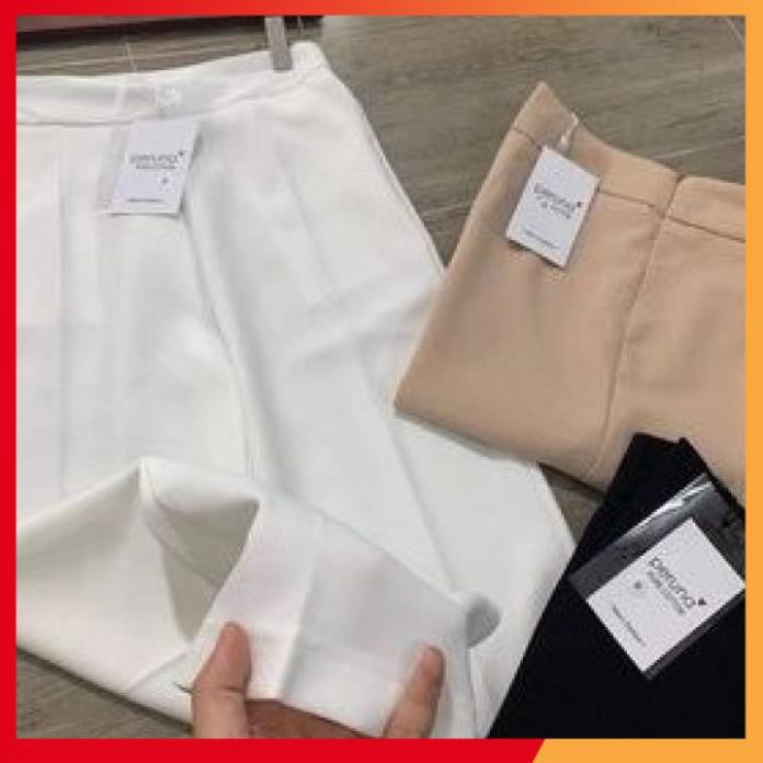 Quần vải ống rộng nữ ⚡️TÔN DÁNG ⚡️ Quần ống suông công sở chất vải tuyết mưa, thiết kế cạp cao | BigBuy360 - bigbuy360.vn