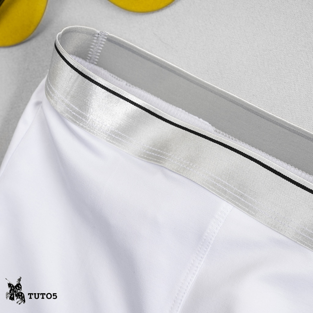 Quần Lót Nam Boxer TUTO5 Menswear Sịp Đùi Thun Lạnh Cotton Cao Cấp Basic Trơn Trắng / Đen / Tím Than, Ghi Trắng BX01