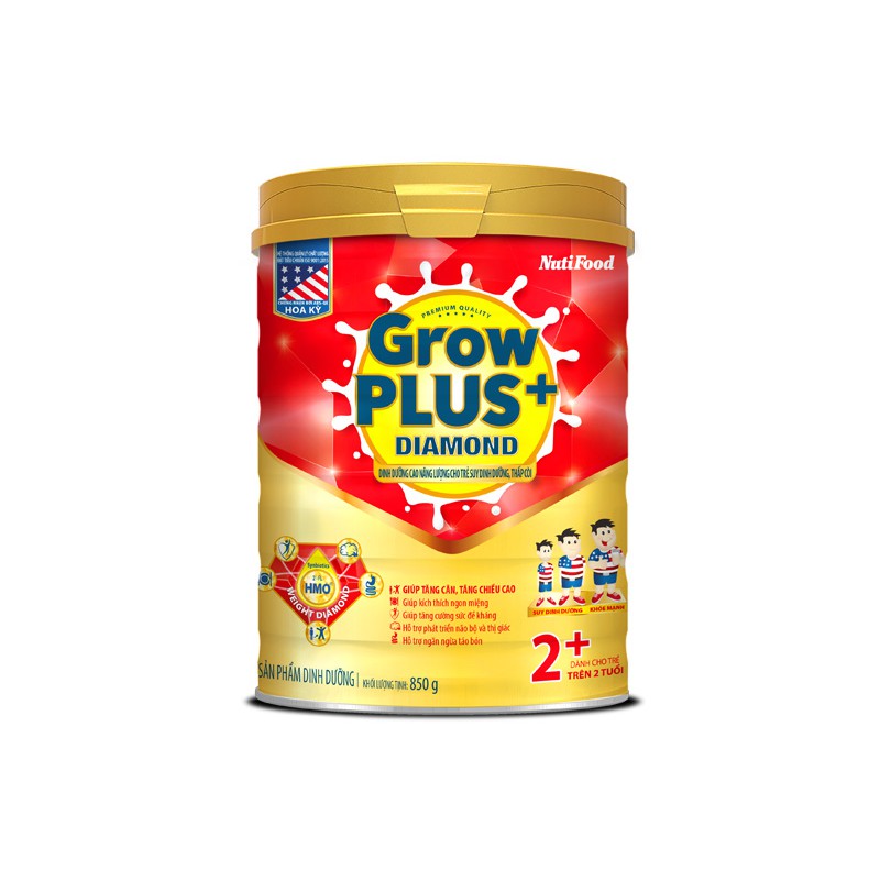 Sữa Growplus Diamond 2+ loại 380g và 850g