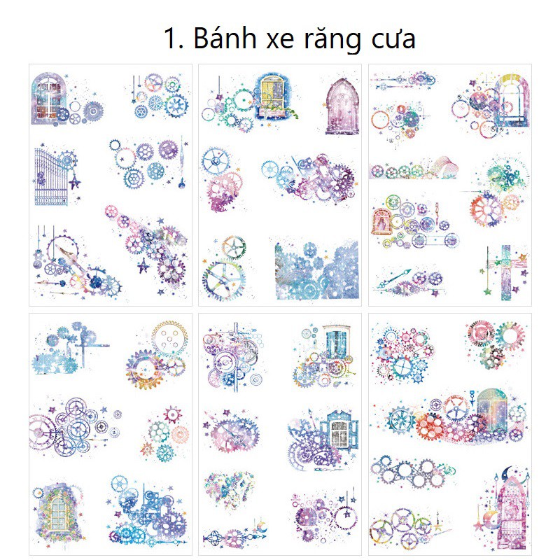 Set 6 tờ sticker trang trí planner STG081