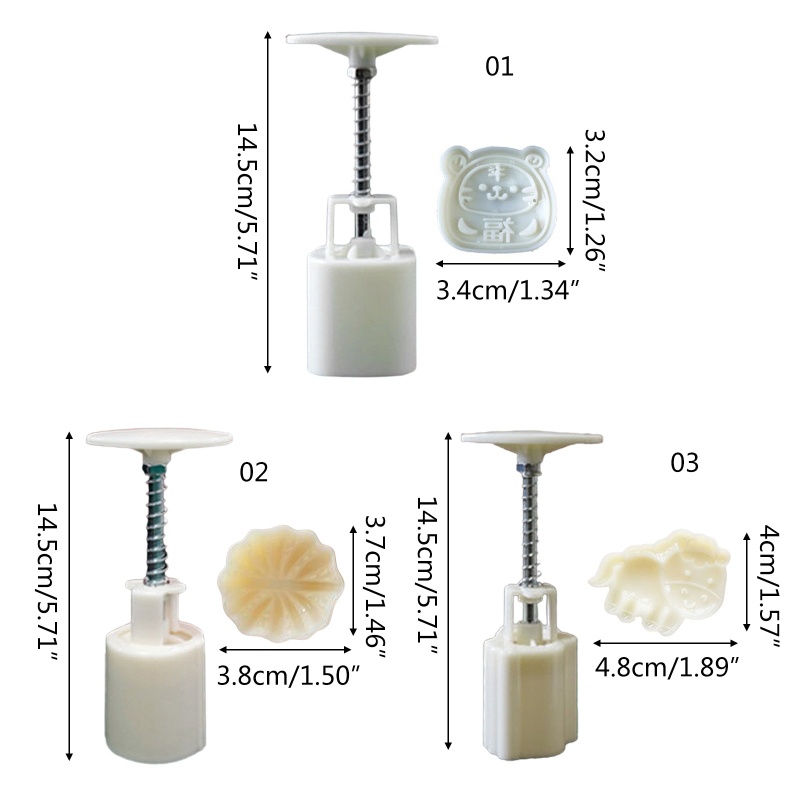Khuôn Làm Bánh Trung Thu 25g Hình Hổ / Óc Chó / Ngựa Độc Đáo