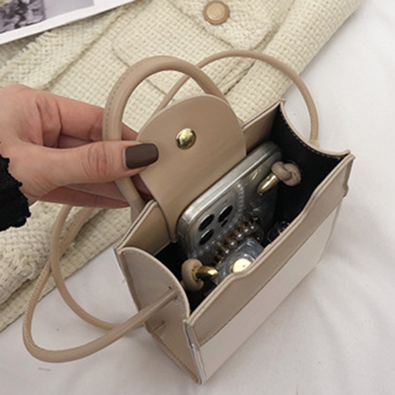 Túi Đeo Vai Hình Vuông Cỡ Nhỏ Màu Sắc Tương Phản Thời Trang Cho Nữ