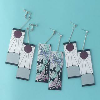 1 Cặp Bông Tai Hóa Trang Nhân Vật Kimetsu No Yaiba Tanjirou Kamado Nhật Bản