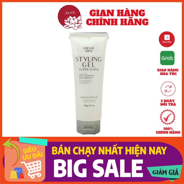 Gel tạo kiểu tóc, sáp vuốt tóc Nhật Bản DEVE Men Styling Gel 230g