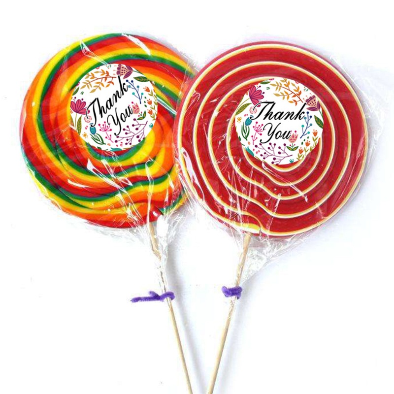 Set 60 Tờ 720 Miếng Dán Hình Tròn In Chữ Thank You Nhiều Màu Sắc Trang Trí Phong Bì
