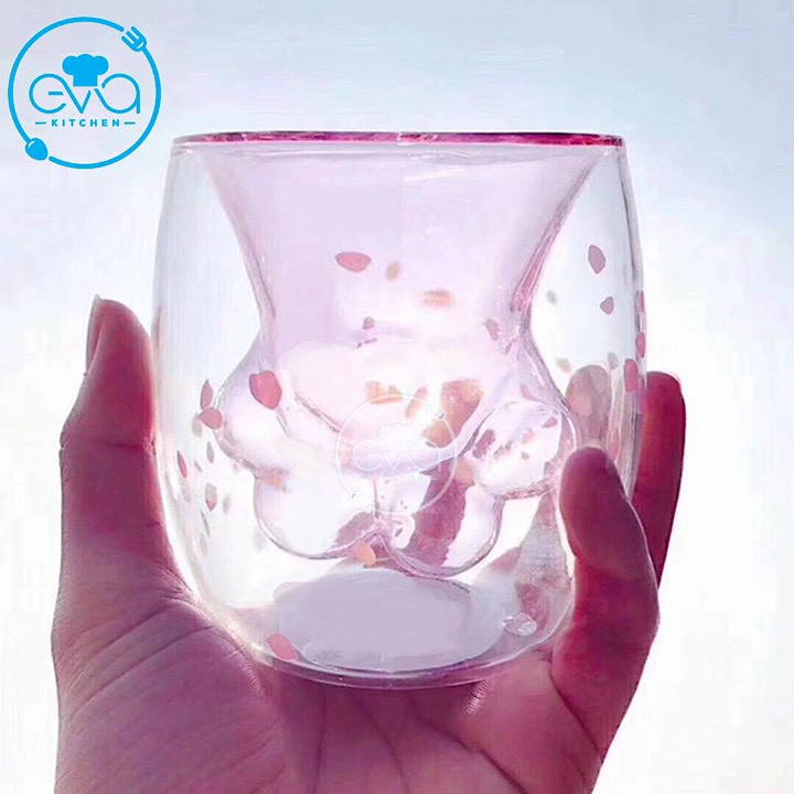 Ly Chân Mèo 2 Lớp Đáng Yêu Cat Claw Cup