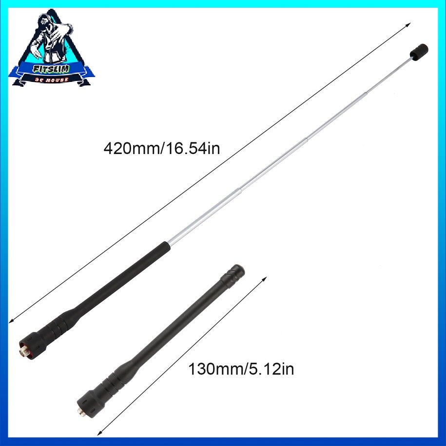 Ăng-ten thanh tăng cường kính thiên văn di động cho Baofeng Walkie Talkie Băng tần kép UHF