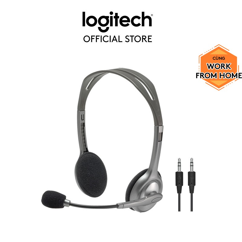 Tai Nghe chụp tai LOGITECH H110 (2 Giắc)-Âm thanh nổi