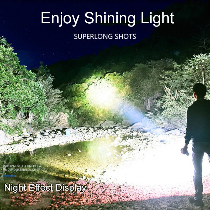 Đèn Pin LED Xenon Siêu Sáng Sạc Usb Thiết Kế Dài Tiện Dụng