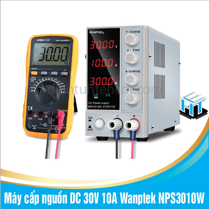 Máy cấp nguồn DC 30V 10A Wanptek NPS3010W hiển thị 4 số bảo hành 6 tháng