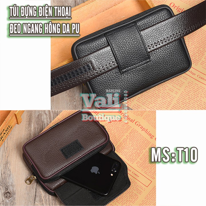 Túi đựng điện thoại da PU đeo ngang hông kiểu ngang T10 nắp gập 2 ngăn - Túi đeo thắt lưng giả da PU kiểu ngang - đen, n | BigBuy360 - bigbuy360.vn