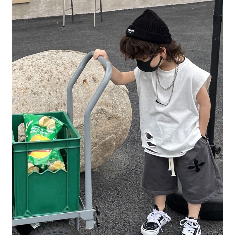 Áo thun tanktop rách lai phong cách hiphop cho bé A785