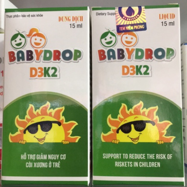 Babydrop Vitamin D3 K2 15ml Dùng được Cho Trẻ Sơ Sinh