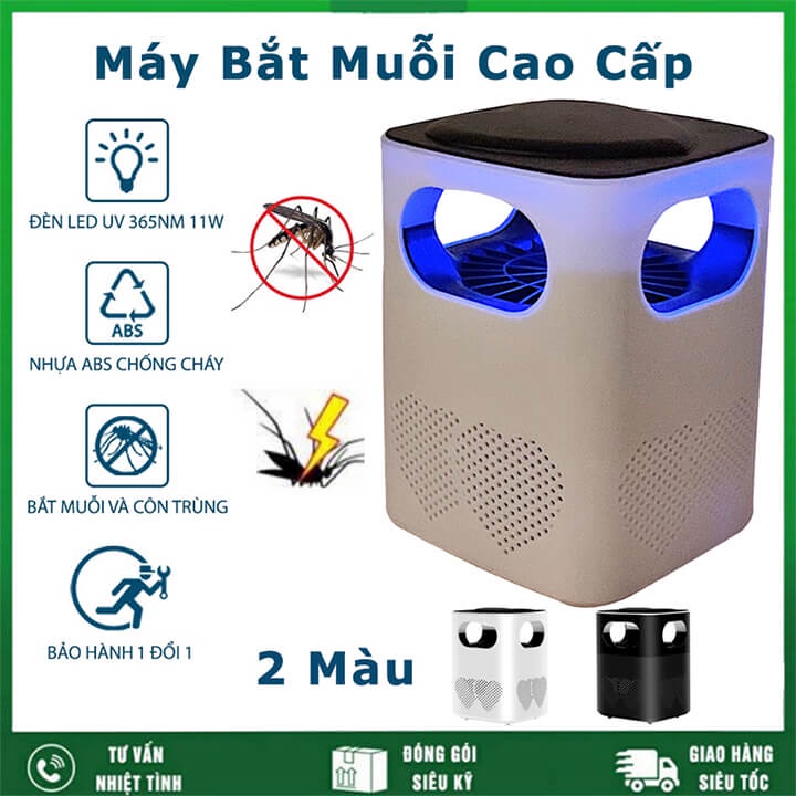 Đèn bắt muỗi cao cấp, máy bắt muỗi diệt côn trùng sử dụng Led ánh sáng tím 365 nano thu hút muỗi côn trùng, an toàn