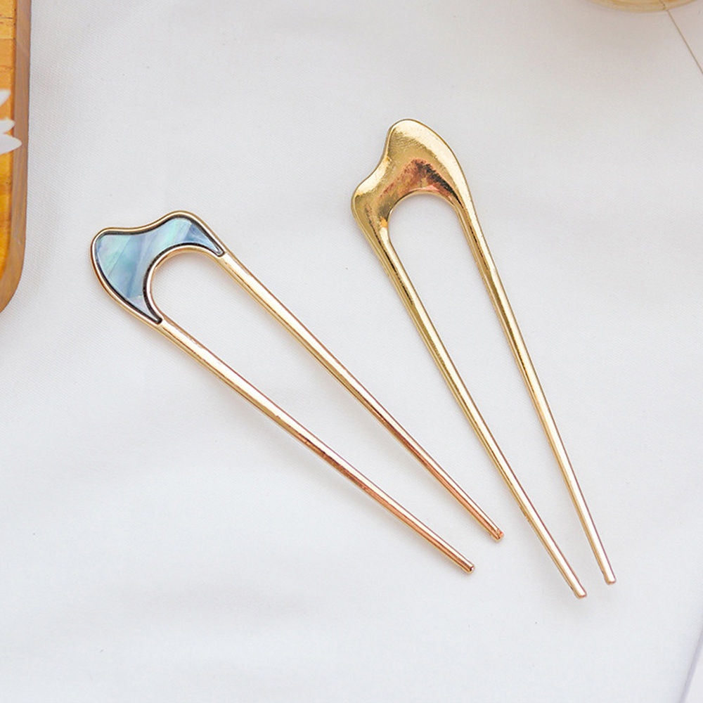 Trâm cài tóc hình chữ U bằng kim loại nhiều màu thời trang MIHAN1