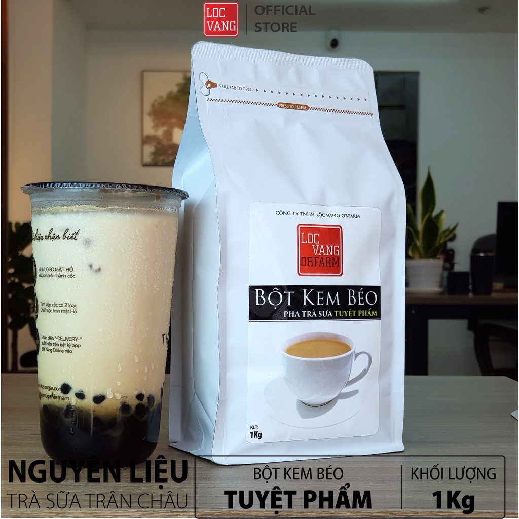 Bột Kem Béo Nguyên Liệu Làm Trà Sữa Trân Châu Tự Pha TUYỆT PHẨM 1Kg