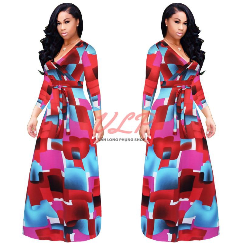 [THANH LÝ] Maxi phối màu sành điệu