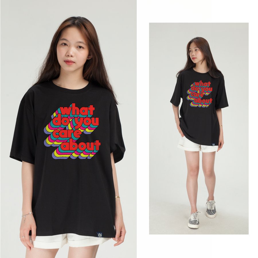 Áo thun thông điệp What do you care about Áo phông nam nữ Áo Form Tay Lỡ Unisex Mỹ KK737