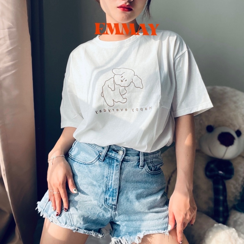 Áo phông nữ, áo thun nữ form rộng cotton cao cấp HÌNH CÚN CON free size <65kg | BigBuy360 - bigbuy360.vn