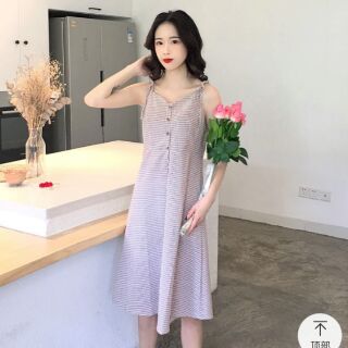 Váy hai dây sọc caro