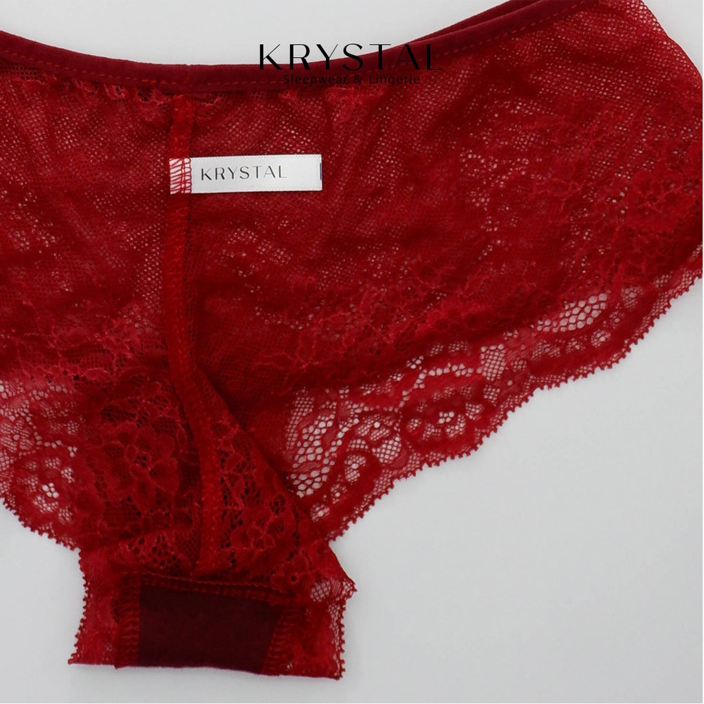 Bộ đồ lót ren dưới ngực không gọng mút mỏng màu Đỏ KRYSTAL KB57 | BigBuy360 - bigbuy360.vn