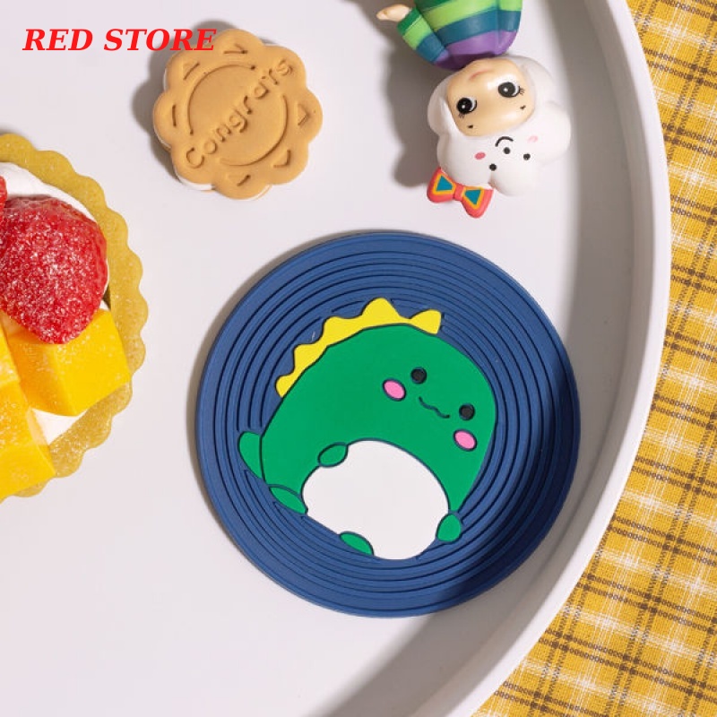 Tấm lót ly silicone dễ thương, tấm lót cốc chịu nhiệt cute|| RED STORE