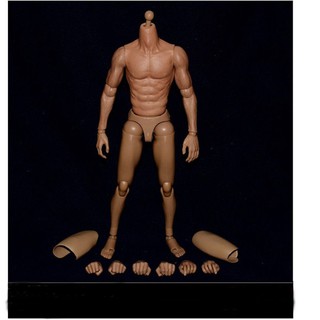 12" zc toys male narrow shoulder muscular action figure body fit 1:6 head sculpt