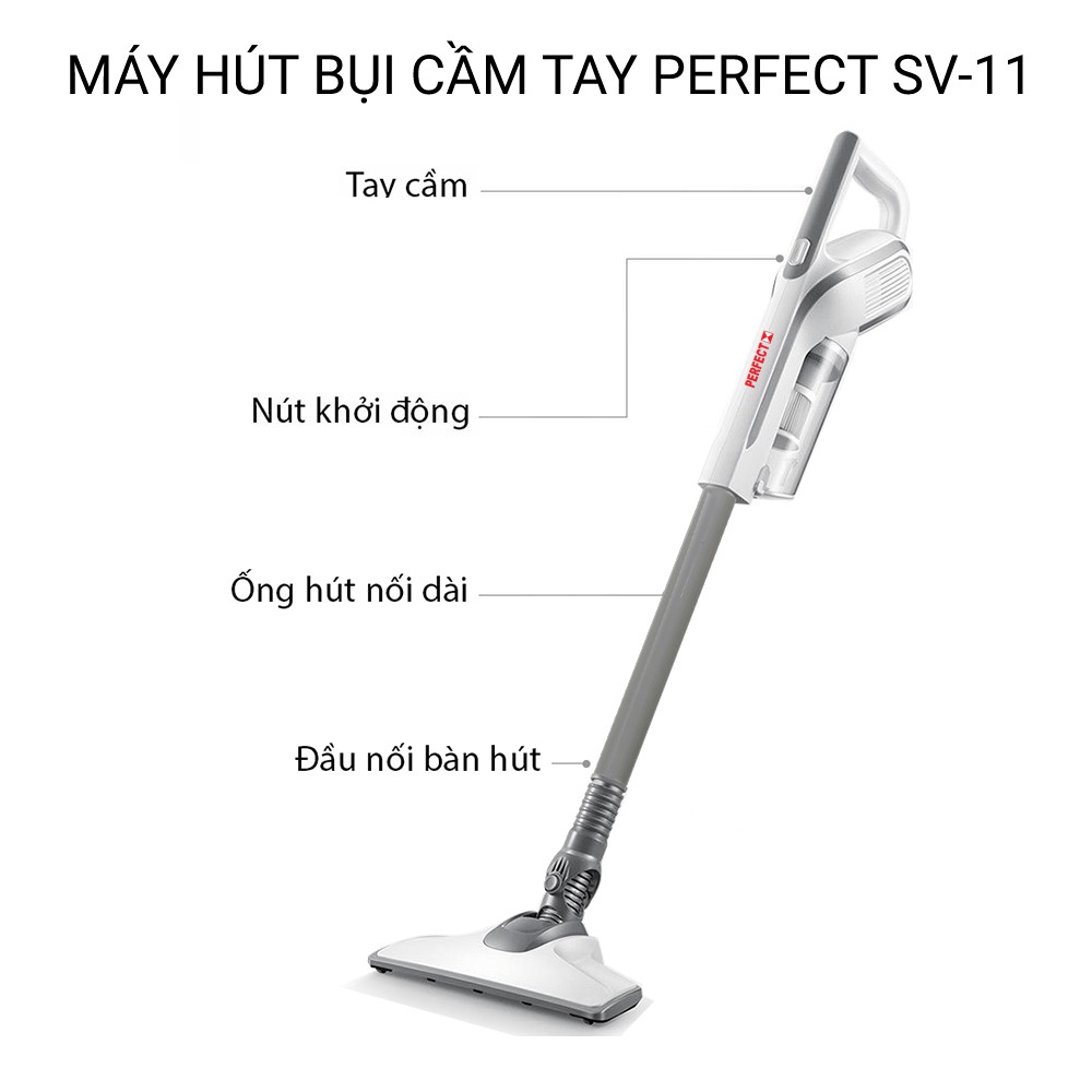 Máy hút bụi cầm tay đa năng Perfect SV-11 dung tích 0.8L 650W lực hút 19000 pa