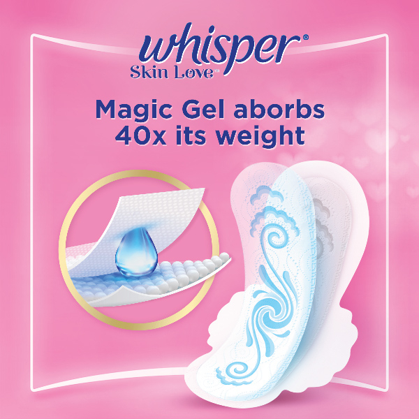 Combo 2 Gói Băng Vệ Sinh WHISPER Skin Love 28CM Dành Cho Ngày Nhiều Và Đêm
