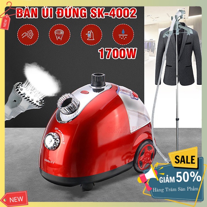 Bàn ủi hơi nước cây đứng Sokany 1700W là thẳng mọi loại vải, chế độ an toàn chống quá nhiệt