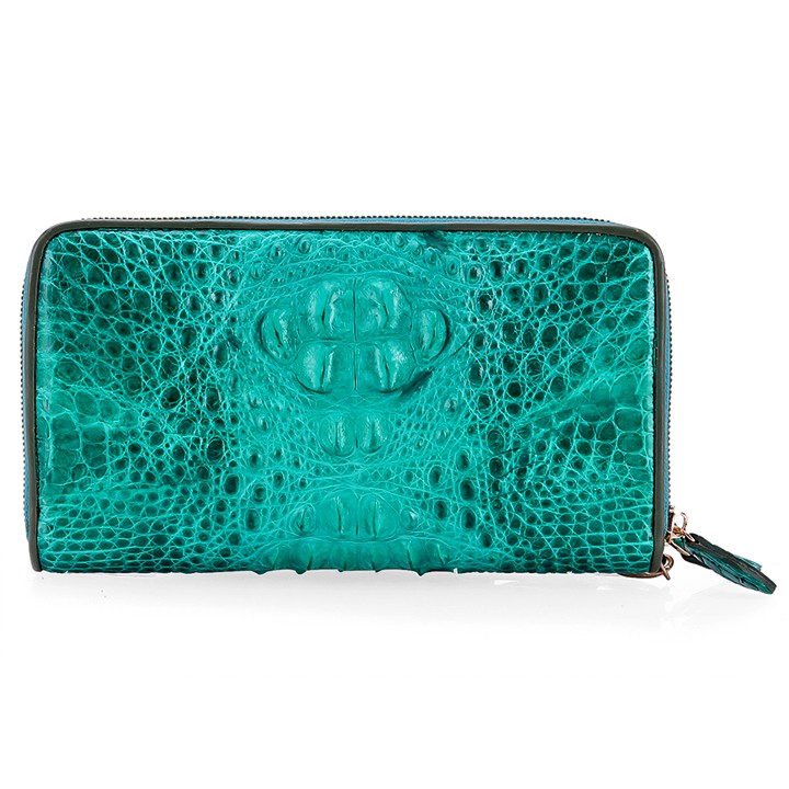HP3724 - Ví nữ Huy Hoàng da cá sấu nhiều ngăn màu xanh lá