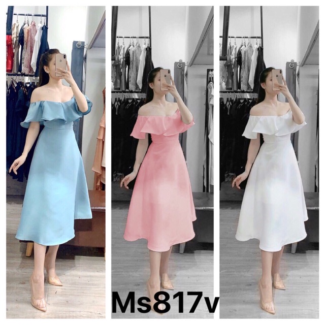 Đầm xoè trễ vai bèo