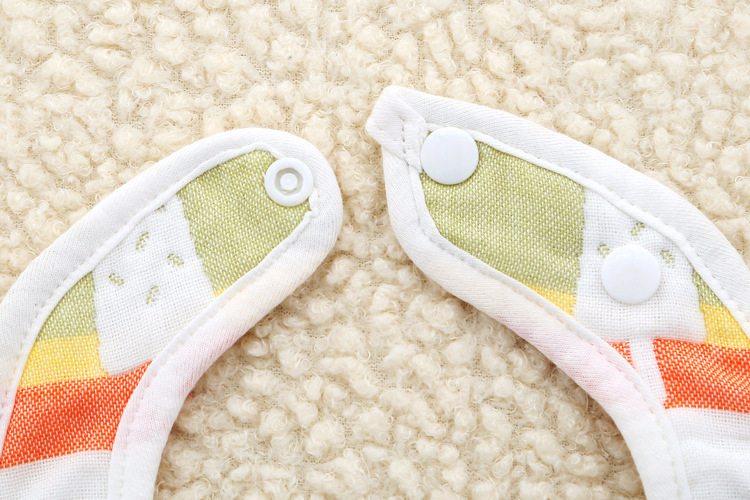 Yếm Ăn Cotton 6 Lớp Hình Chữ U Xinh Xắn Cho Bé