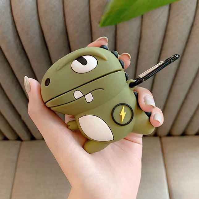 Vỏ Bọc Silicone Bảo Vệ Hộp Đựng Tai Nghe Airpod 1 / 2 / 3 / pro Hình Khủng Long Dễ Thương
