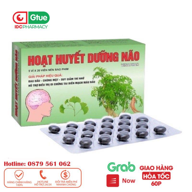 Hoạt huyết dưỡng não Vinaphar - Hộp 100 viên bao phim_