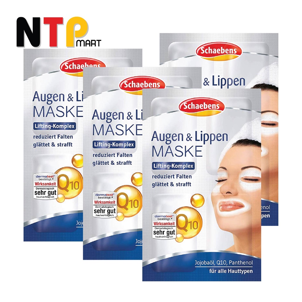 Mặt nạ dưỡng da Schaebens Augen & Lippen dành cho Mắt và Môi gói 6ml x 4 nhập khẩu Đức