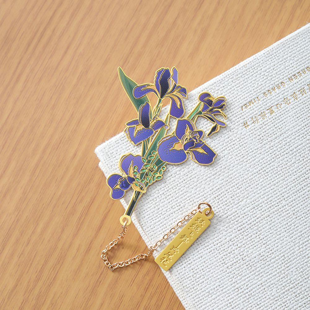 AUGUSTINA Bookmark Bằng Đồng Thau Hình Hoa Tulip Phong Cách Trung Quốc