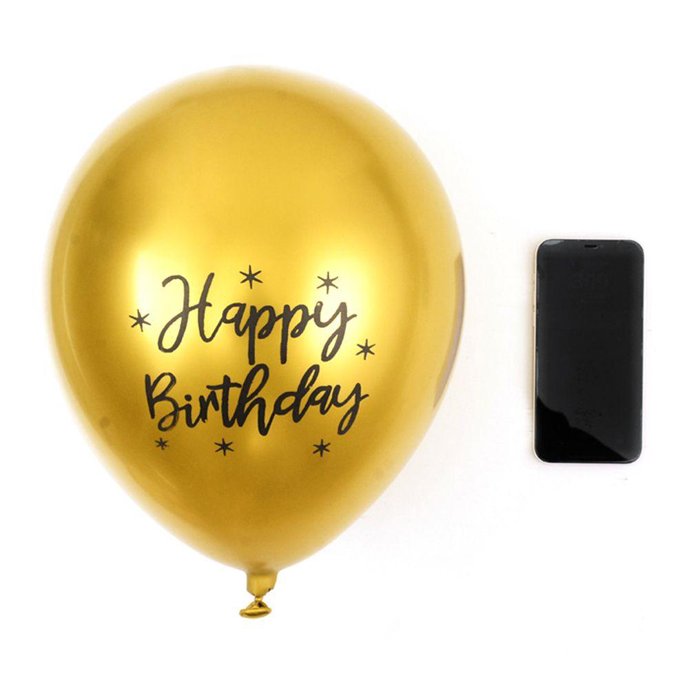 50 Bong Bóng Kim Loại 12 Inch In Chữ Happy Birthday