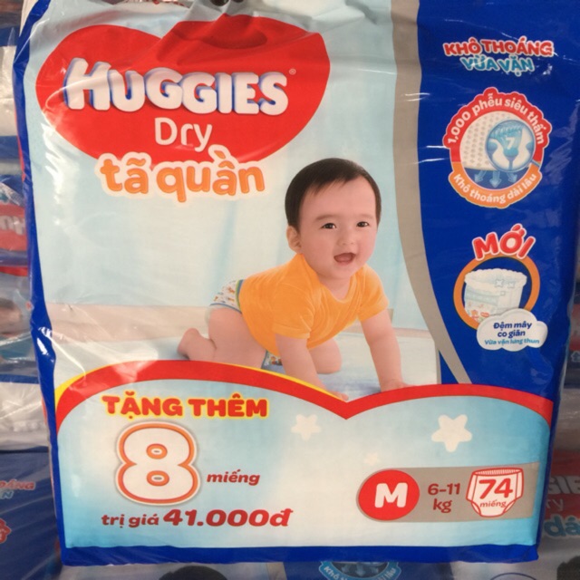 TÃ QUẦN HUGGIES M74( mẫu mới)