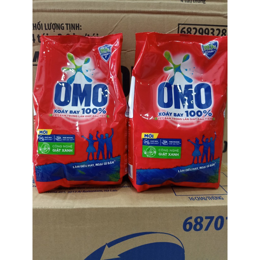 [HCM] Bột giặt OMO sạch cực nhanh dạng túi đỏ 800g