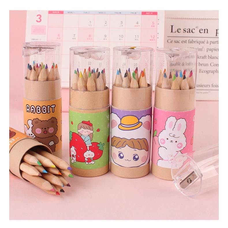 Hộp 12 Bút Chì Màu Thân Thiện Môi Trường - Có Kèm Gọt Chì Ở Nắp