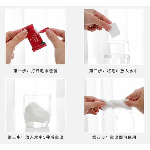 10 viên Khăn giấy ướt dạng viên nén đỏ