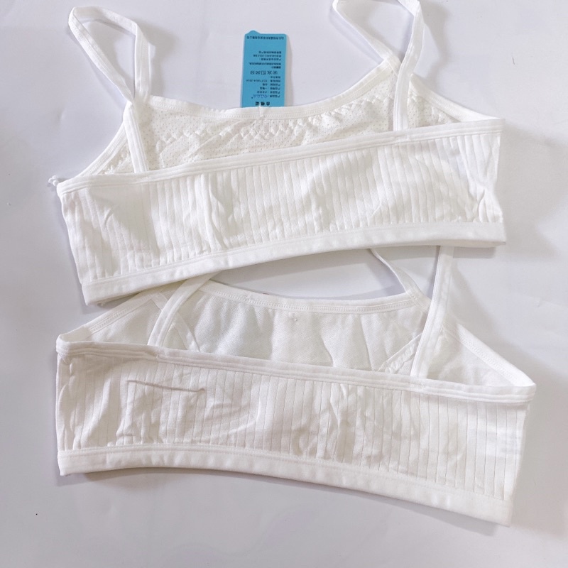 Áo bra /Áo lá học sinh cấp 1,2; đệm vải cotton cao cấp, co giãn, mềm mịn. Phom dưới 50kg. Ảnh và video thật. Mã A1024