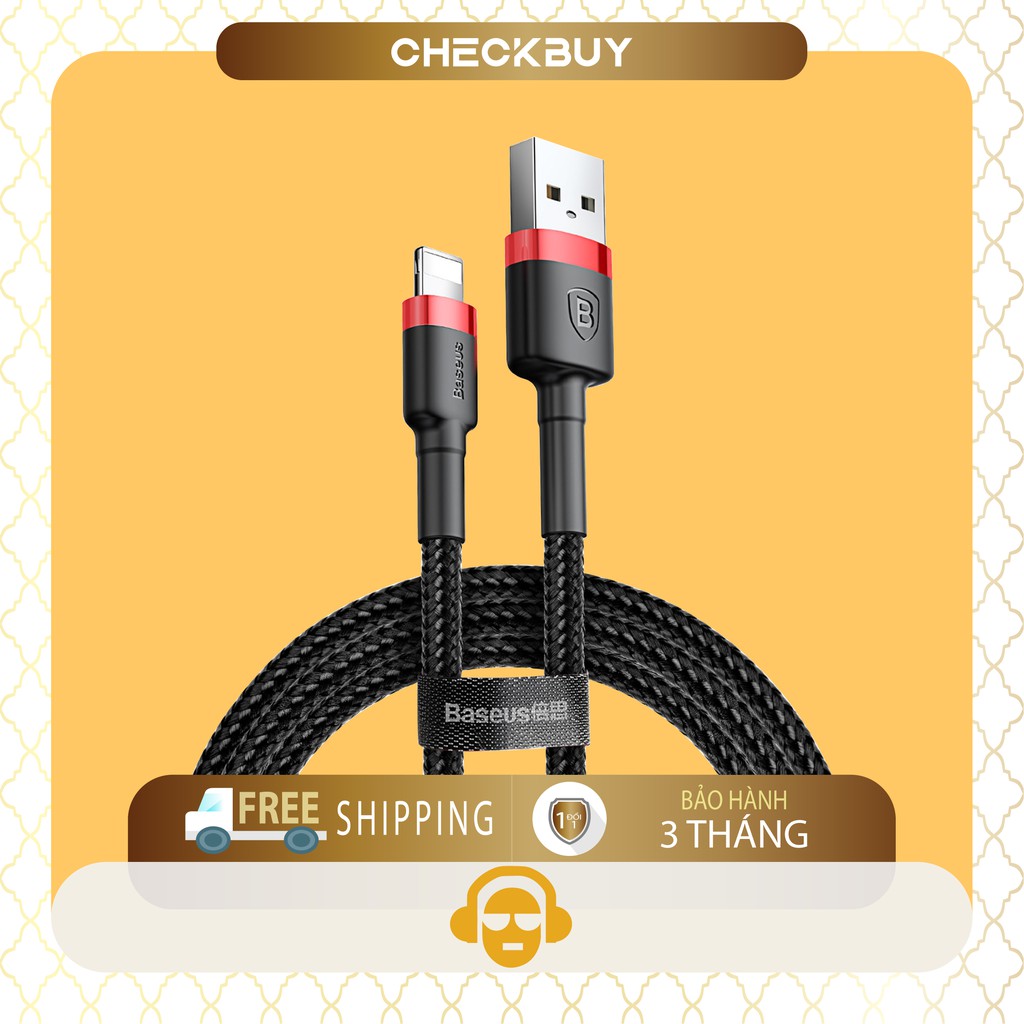 Cáp sạc Lightning, Type-C, USB Micro Baseus Cafule Màu Đen Đỏ