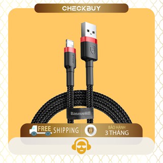 Cáp sạc lightning, type-c, usb micro baseus cafule màu đen đỏ