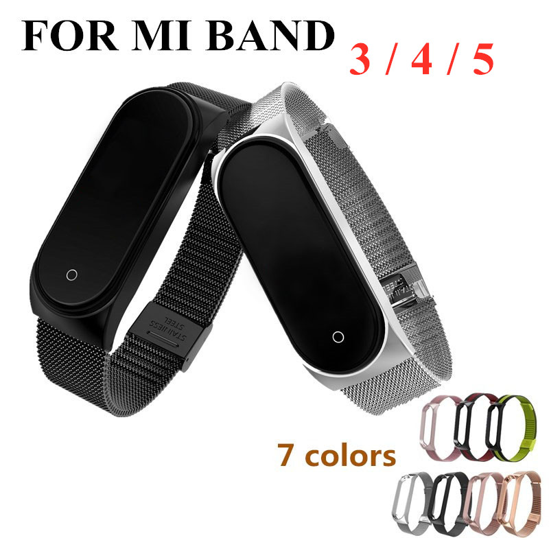 XIAOMI MI XIAOMI MI Dây Đeo Thay Thế Chất Liệu Kim Loại Hoạ Tiết Sọc Ca Rô Cho Mi Band 3 4 5
